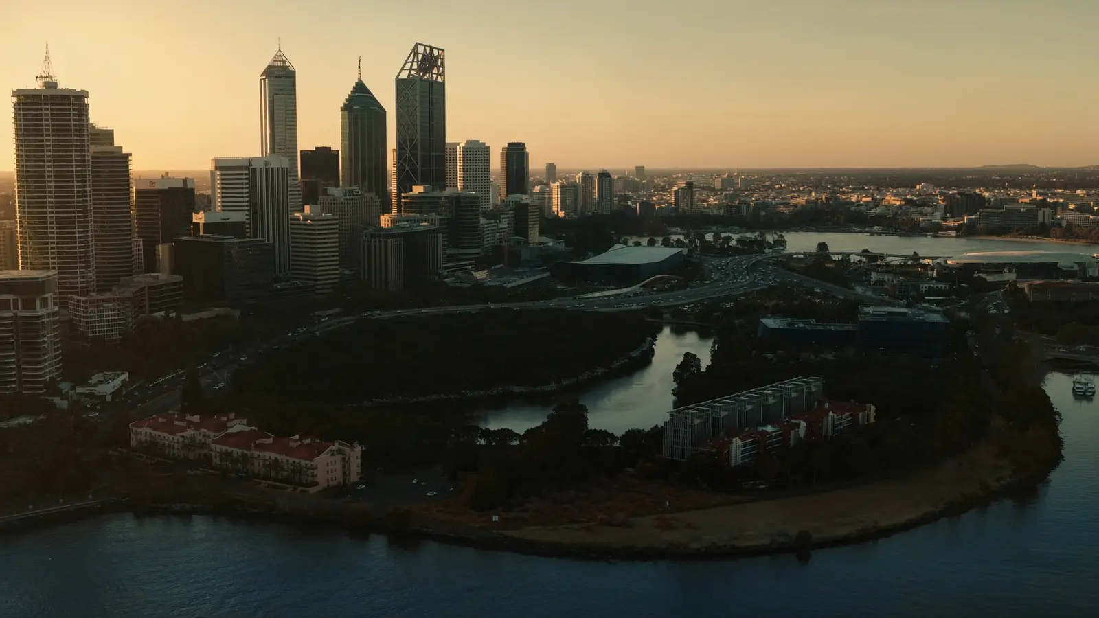 Perth, Australia at golden hour